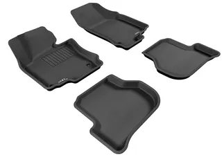3D MAXpider Kagu 1st & 2nd Row Floormats For 05-10 VW Jetta - Black